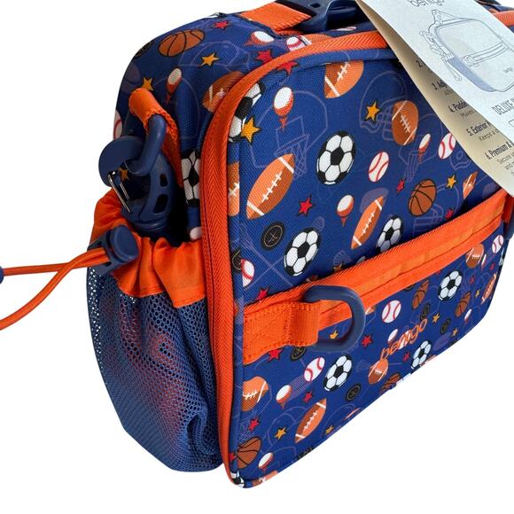 Bentgo Deluxe Insulated Lunch Bag Kids Sports Theme Blue BPA-Free NWT soccer - Picture 2 of 7
